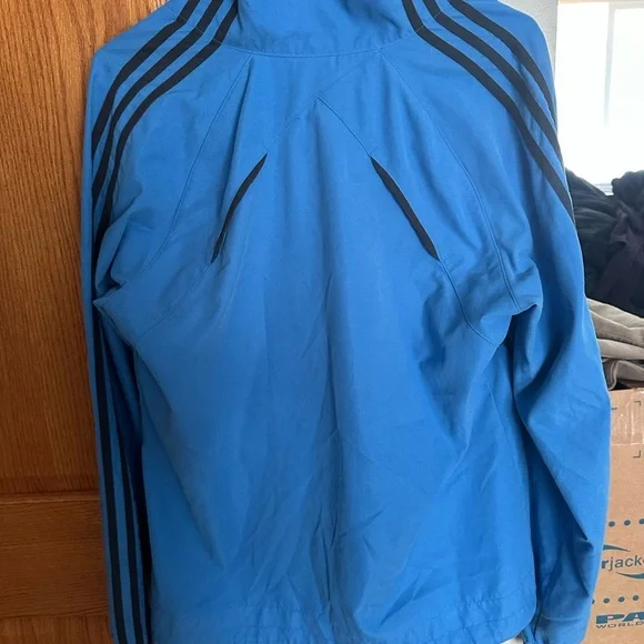 Adidas Women’s Blue Lightweight Running Jacket Full Zip Athletic Windbreaker - Picture 2 of 8